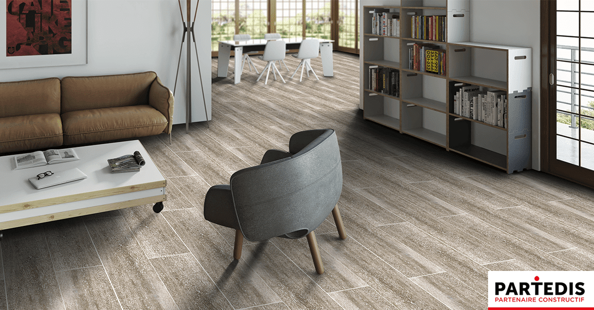 carrelage imitation parquet salon