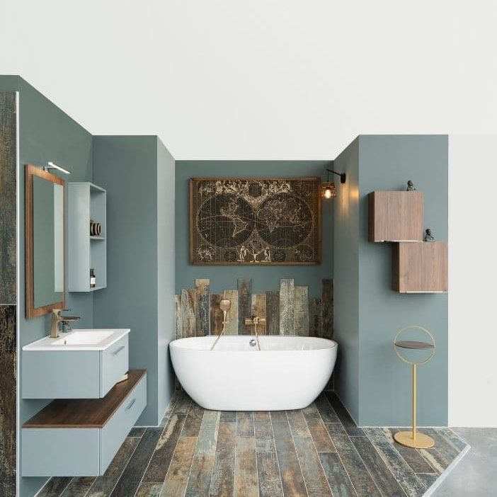 salle de bain bois bleu merignac