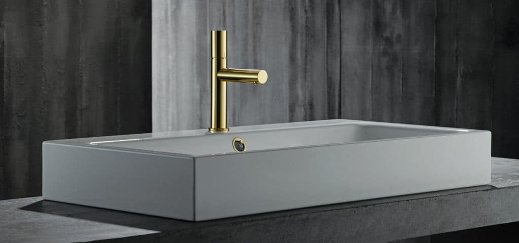 Robinet de lavabo moderne avec douchette pour salle de bains, noir/chrome