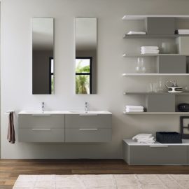 meuble salle de bain gris inda