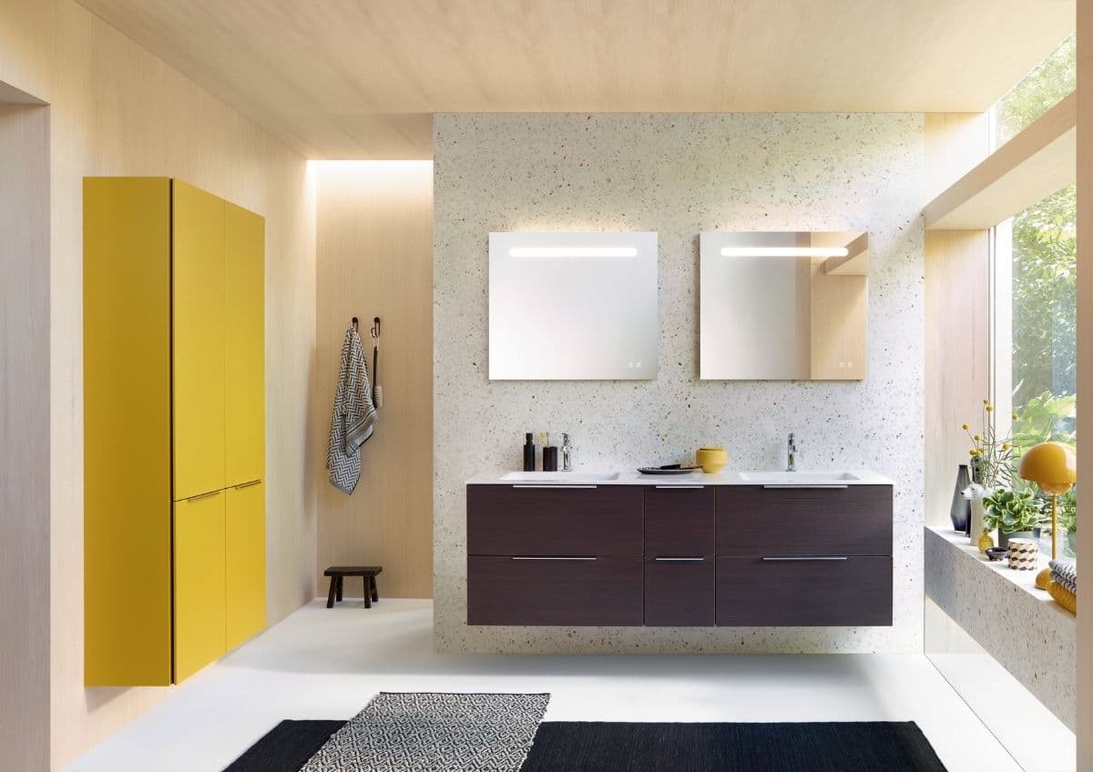meuble salle de bain jaune couleur 2022